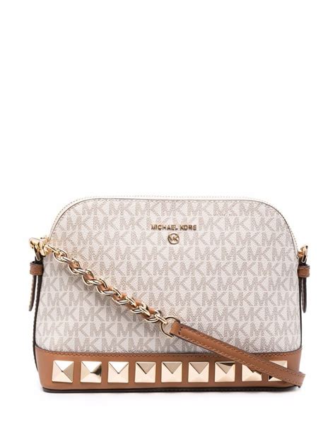 michael kors cream handbag|michael kors dome crossbody bag.